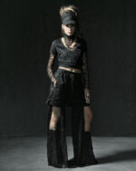 Web Fiber Bond Black Crop Top