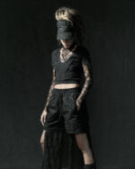 Fiber Bond Black Crop Shorts