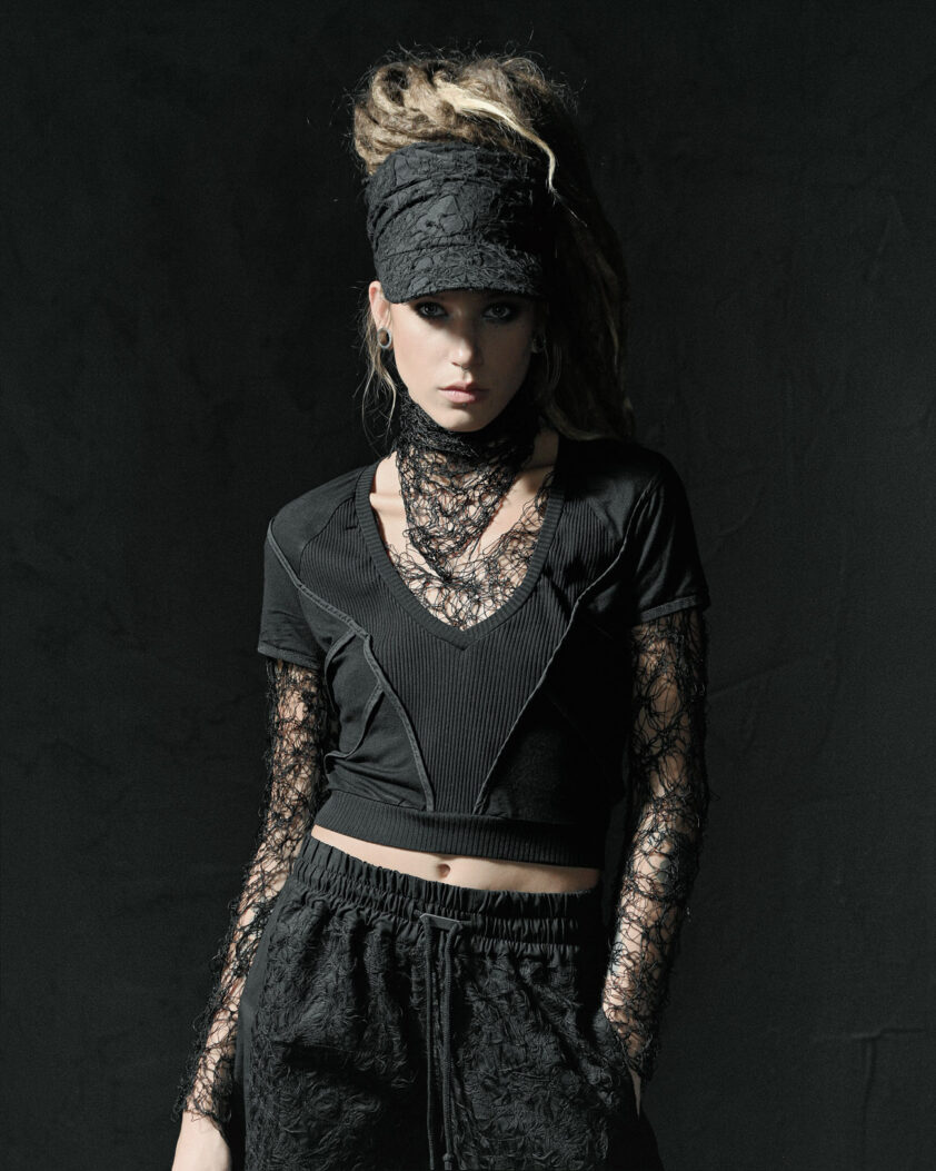 Particle Short Sleeve Angled Top