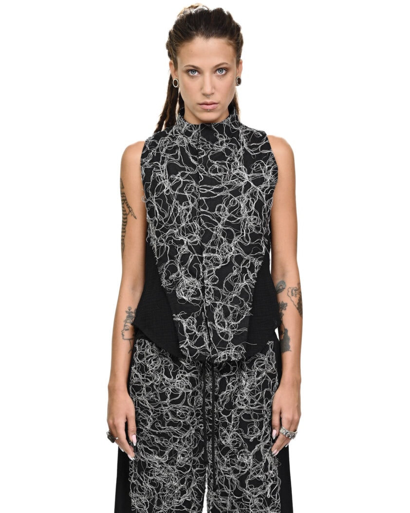 Contrast Angle Construct Vest