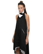 Contrast Loose Cargo Collar Dress