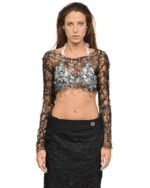 Web Fiber Bond Black Crop Top