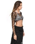 Web Fiber Bond Black Crop Top