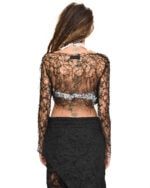 Web Fiber Bond Black Crop Top