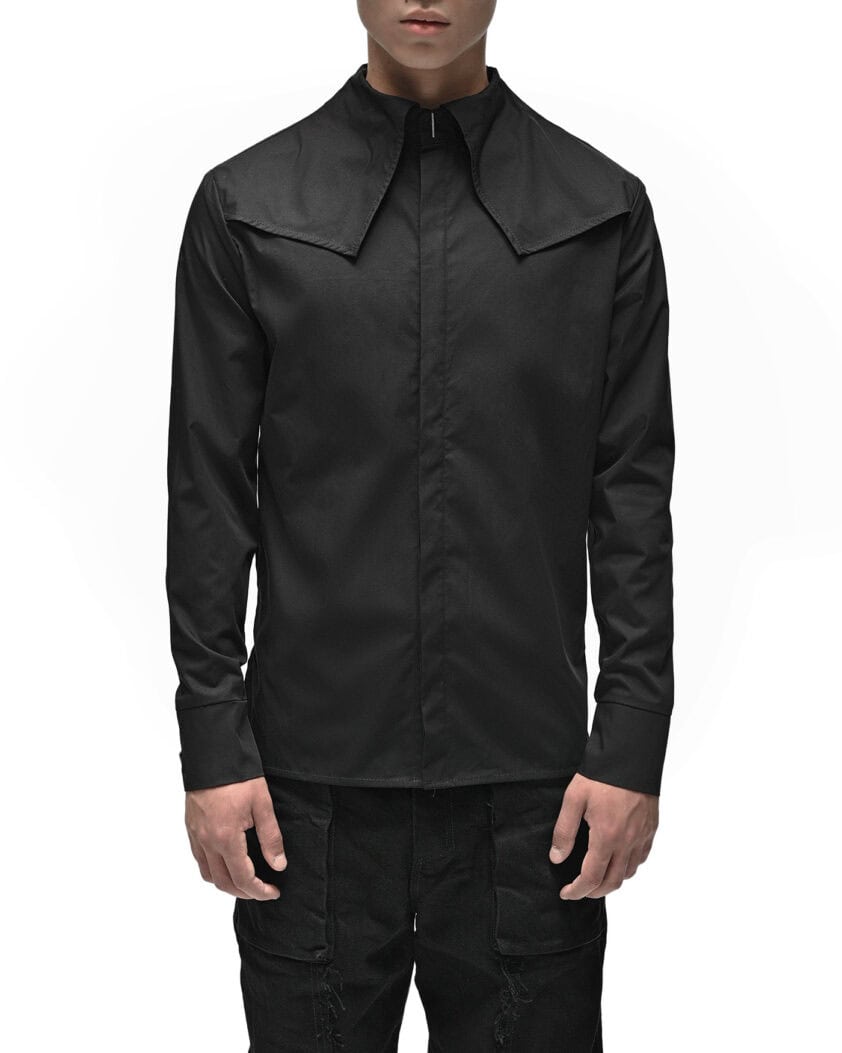 Angle Layered Cult Collar Shirt