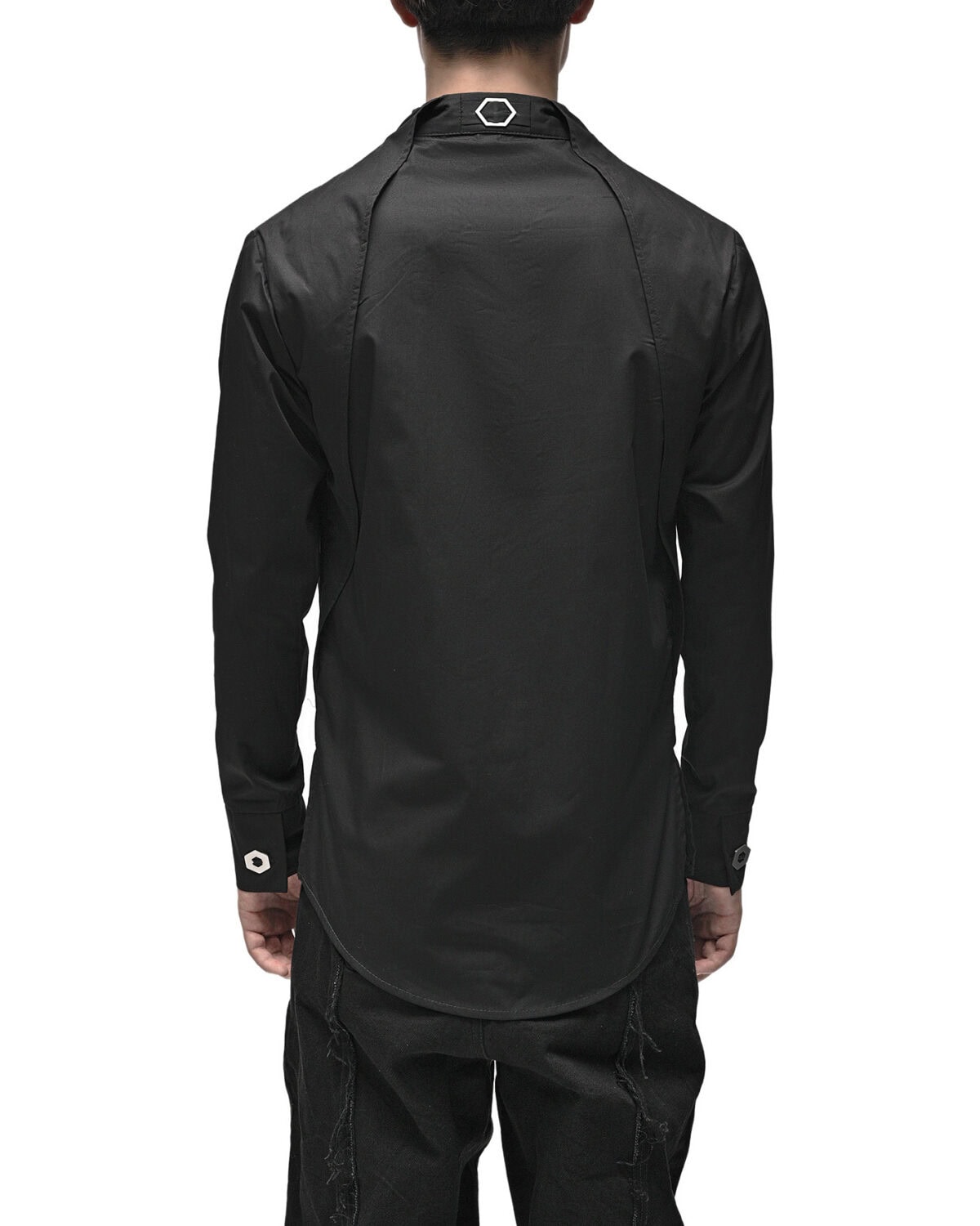 Angle Layered Cult Collar Shirt
