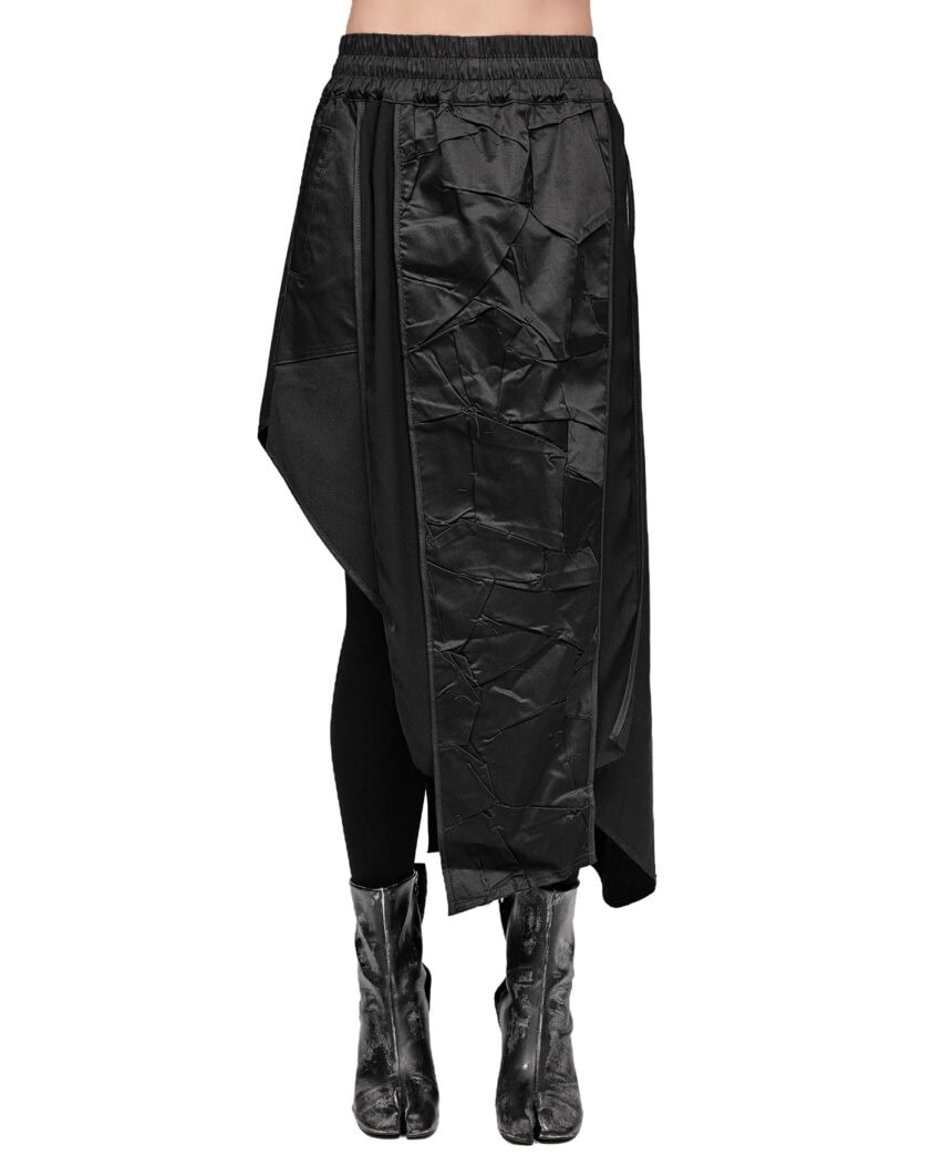 Crushed Drape Layers Sheer Skirt