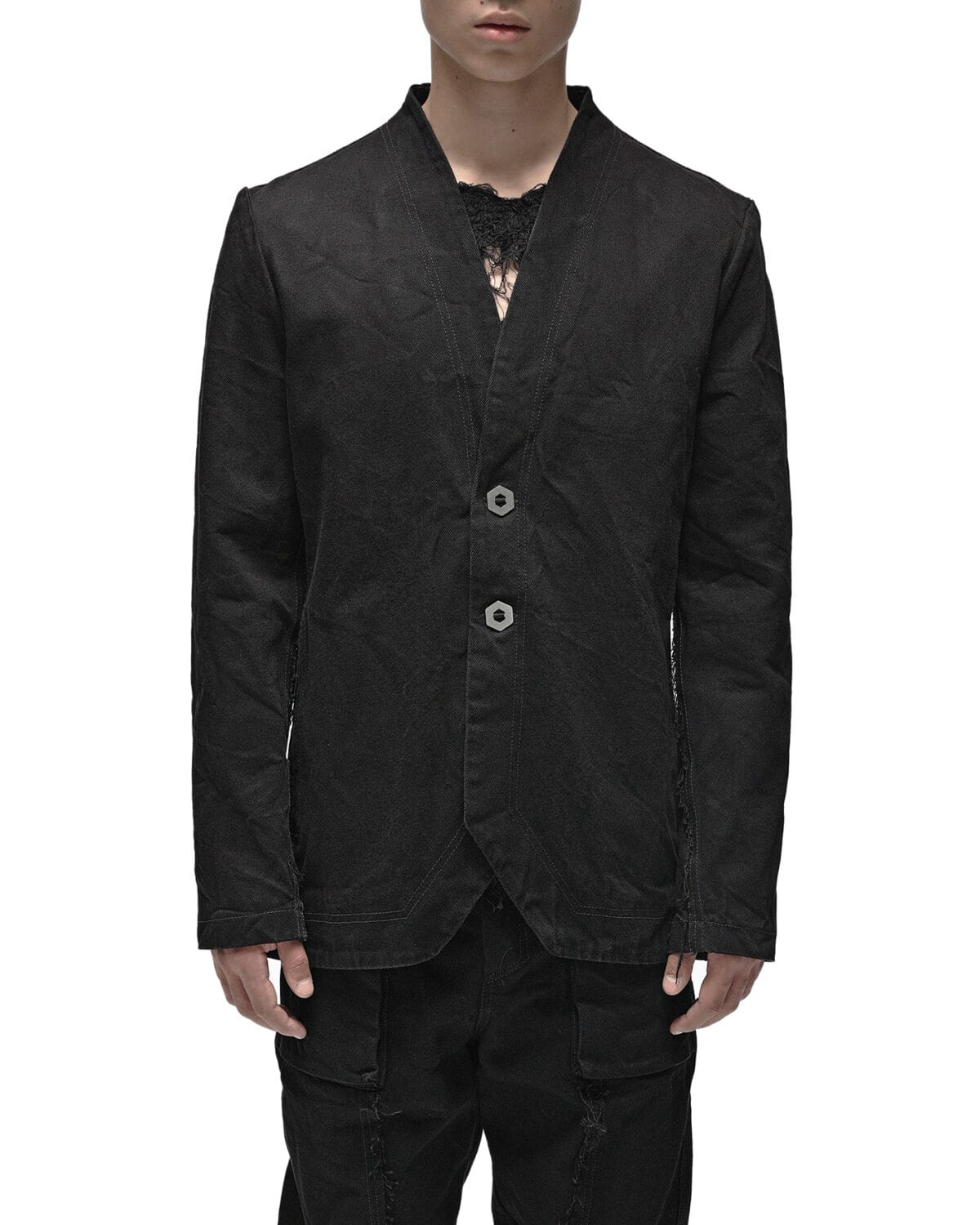 Denim Hexa Washed Blazer