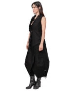 Distressed Linear Split Edge Vest