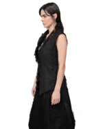 Distressed Linear Split Edge Vest