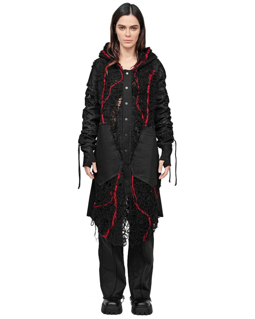 Fiber Bond Lava Patch Hooded Cardigan