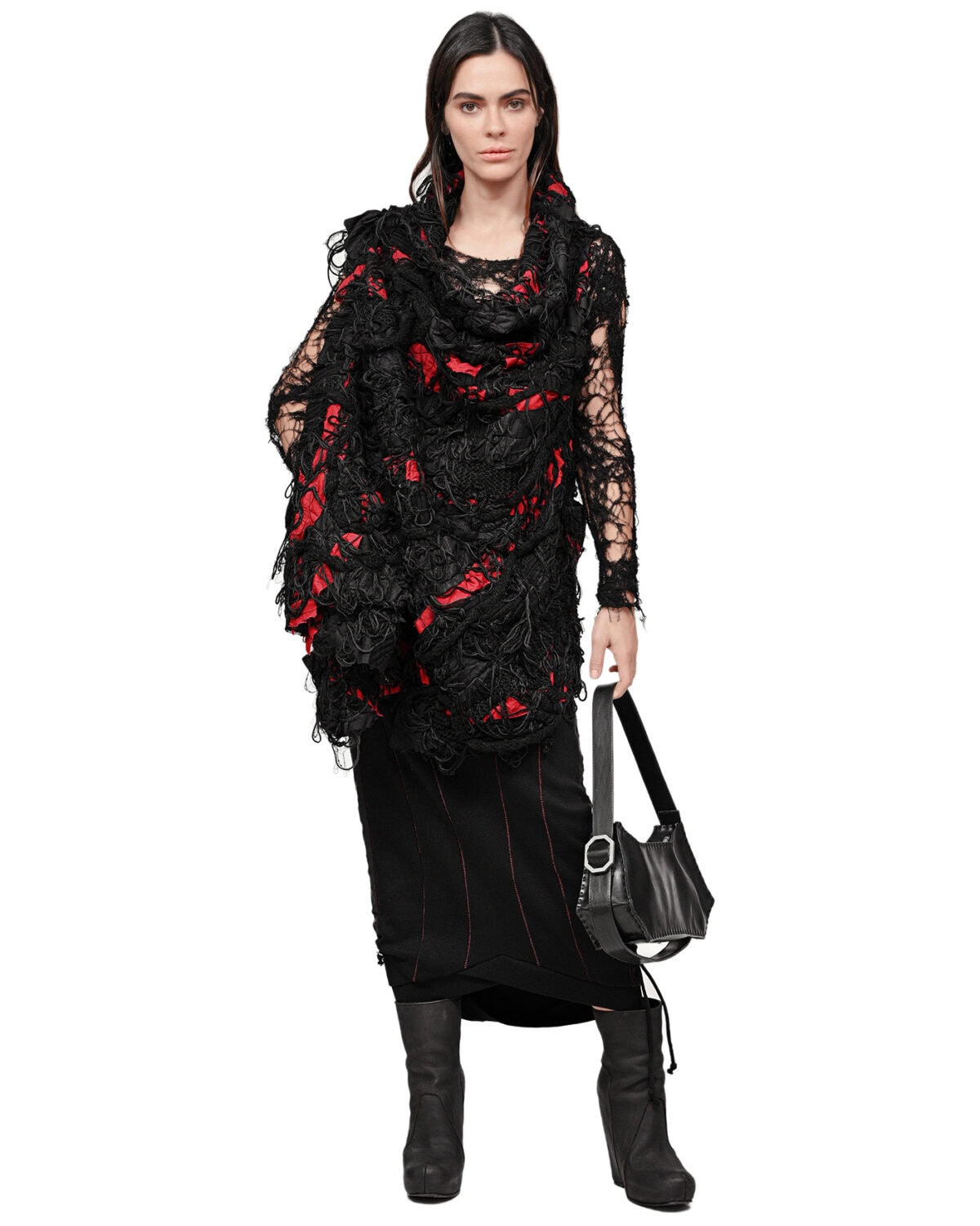 Rib Knit Scar Stitch Transform Skirt