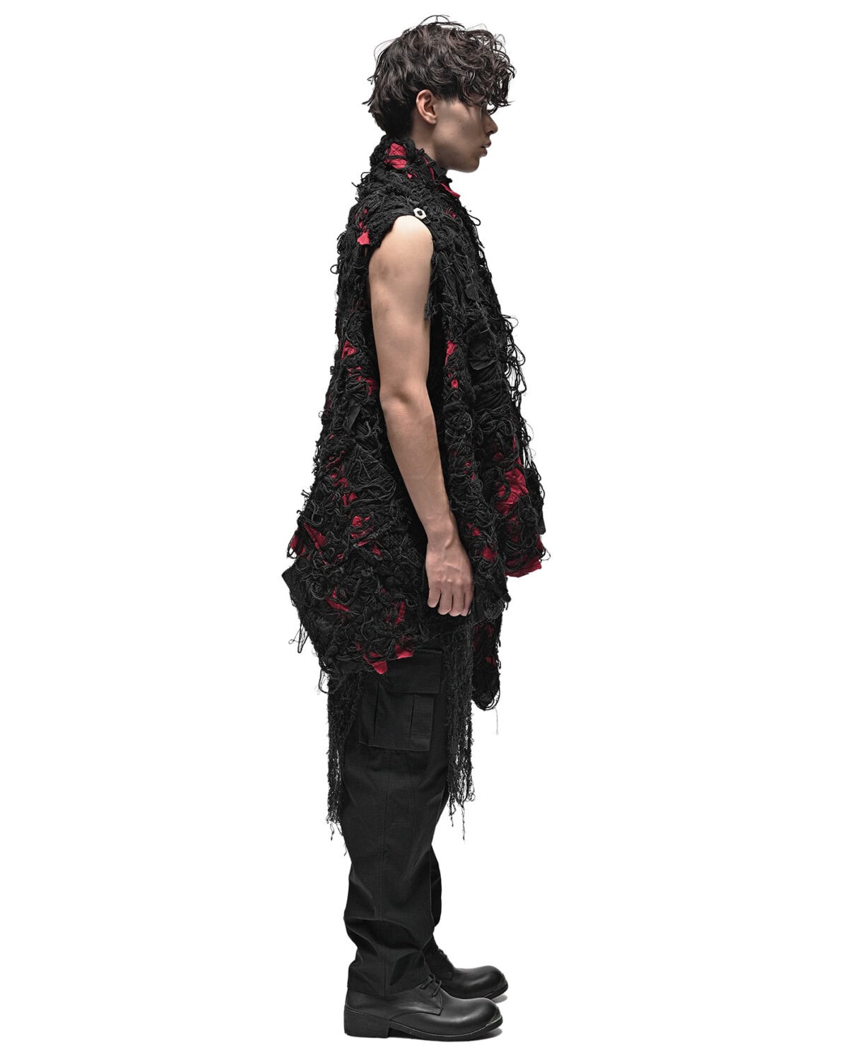 Fiber Bond Patch Volume Sleeveless Cardigan