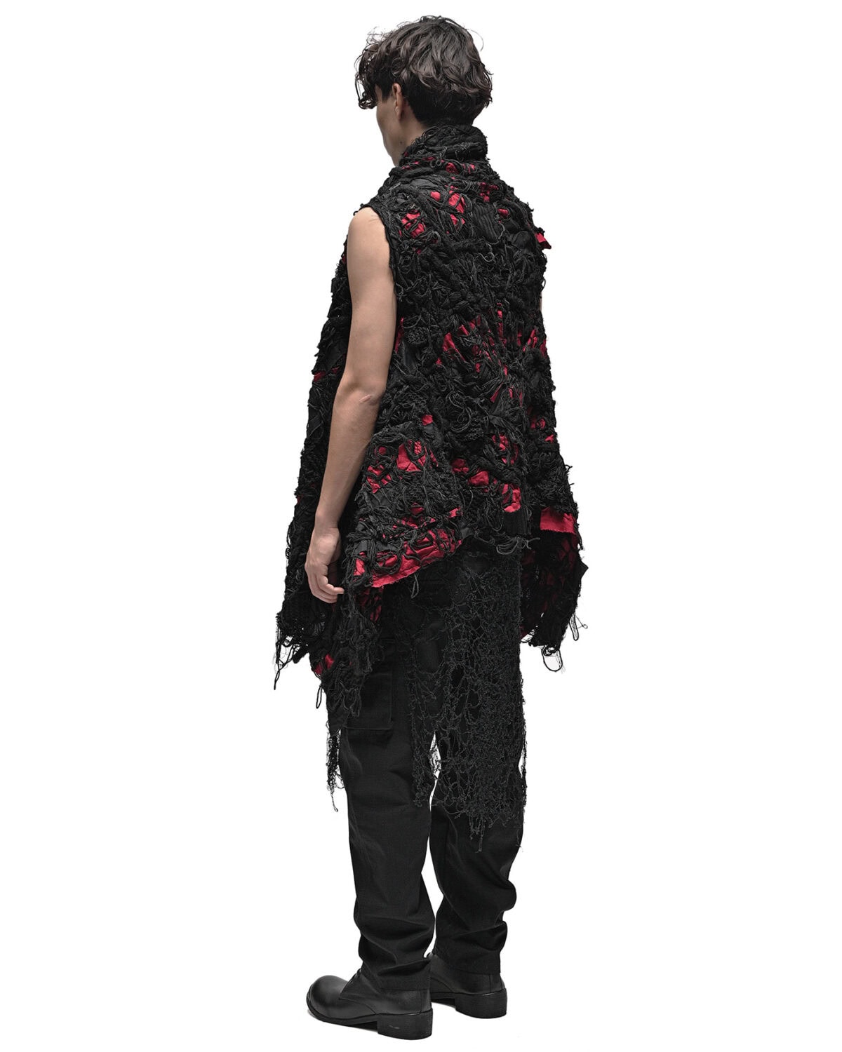 Fiber Bond Patch Volume Sleeveless Cardigan