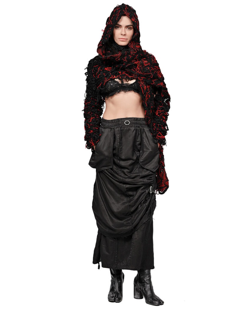 Raw Silk Layers Adjust Skirt