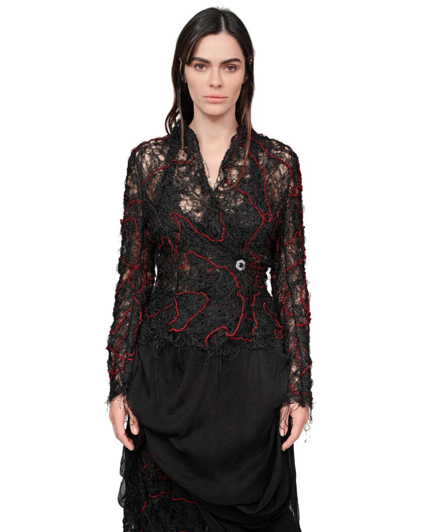 Fiber Bond Volcano Sheer Blazer