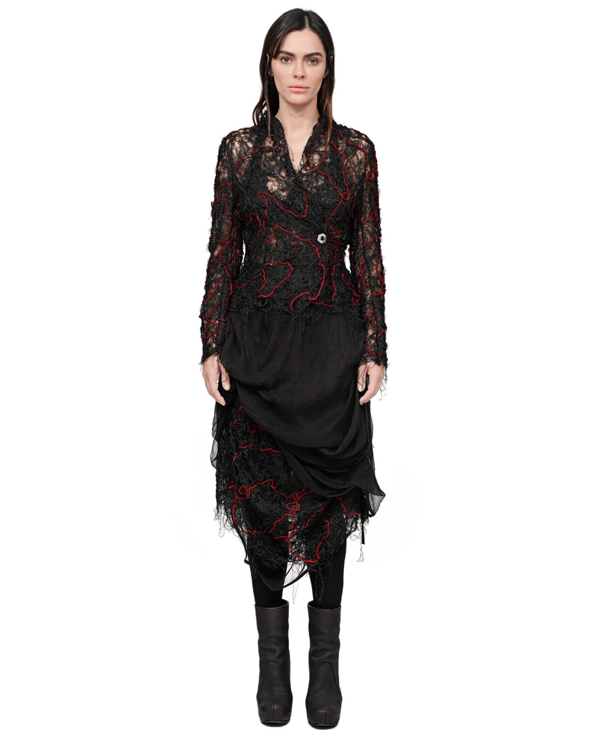 Fiber Bond Drape Layers Sheer Skirt