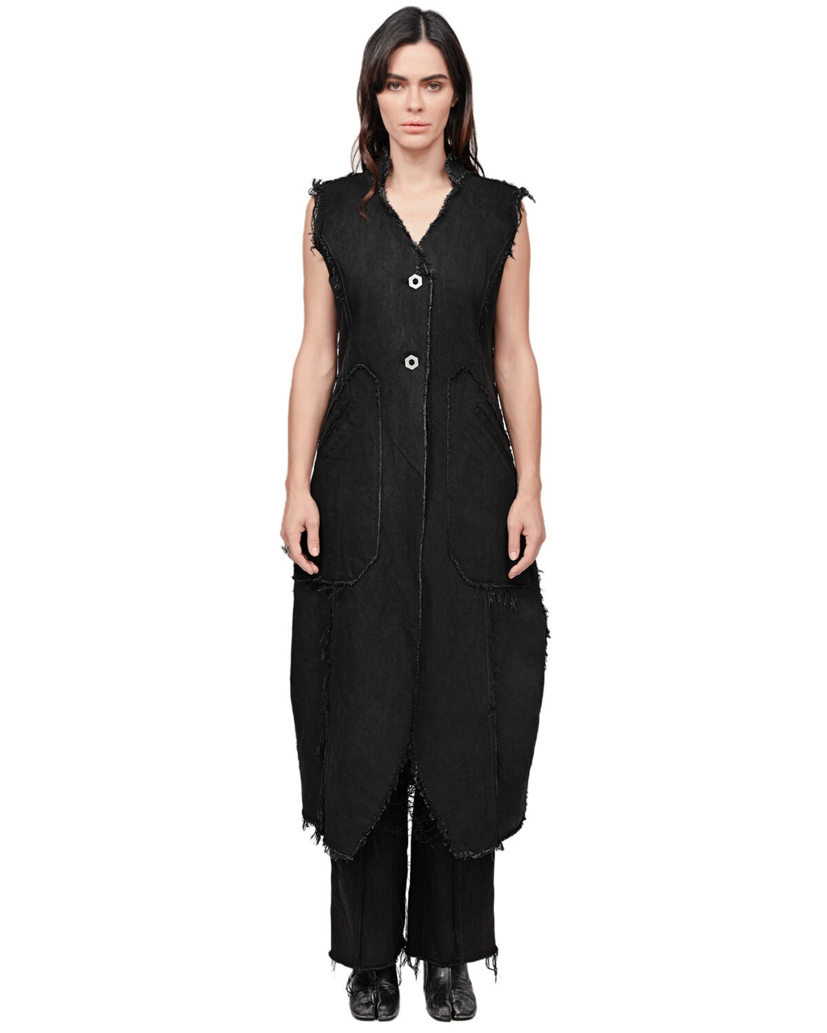 Hexa Layers Sleeveless Denim Coat