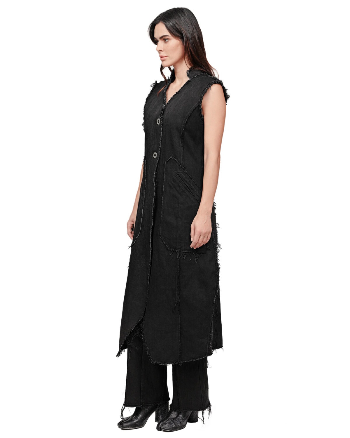 Hexa Layers Sleeveless Denim Coat