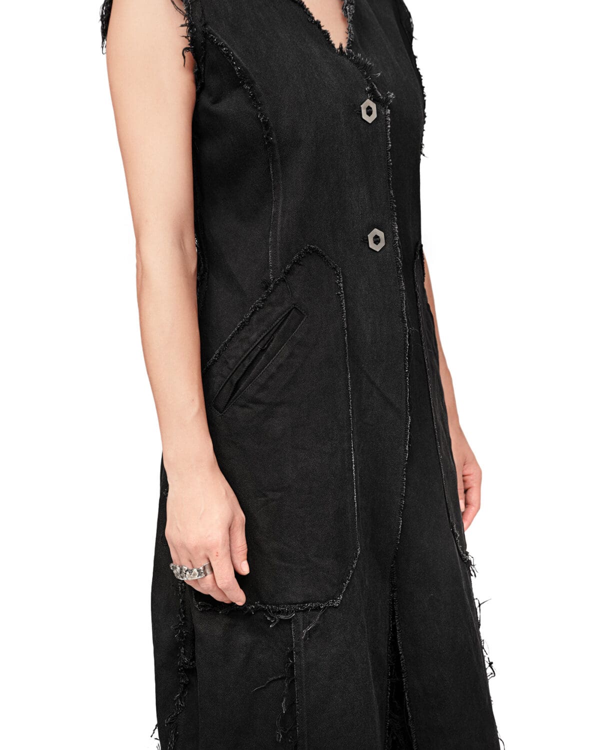 Hexa Layers Sleeveless Denim Coat