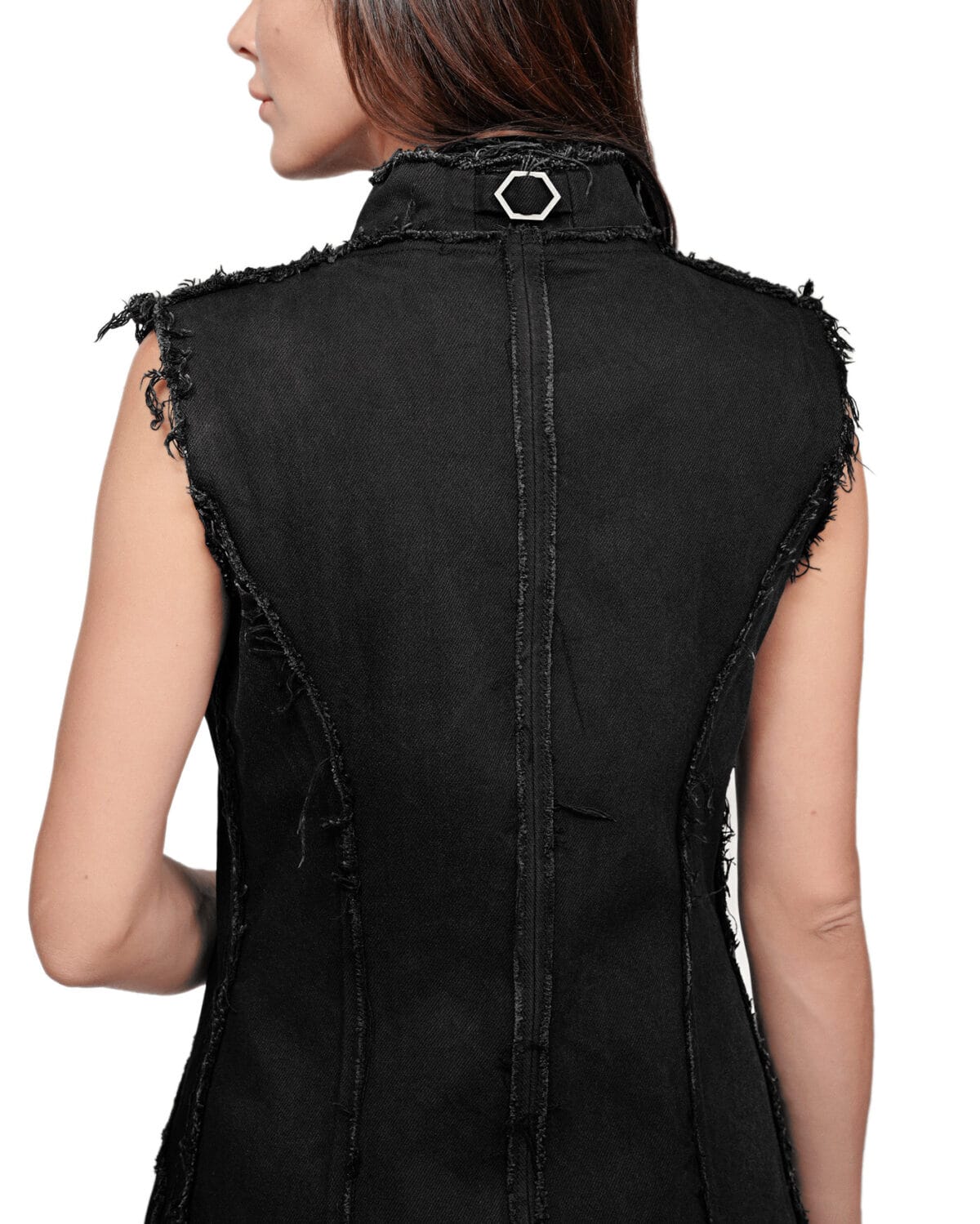 Hexa Layers Sleeveless Denim Coat