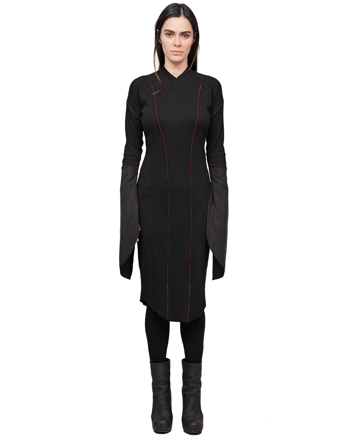 Rib Knit Lilium Turtleneck Dress