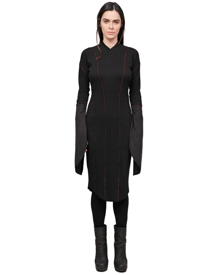 Rib Knit Lilium Turtleneck Dress