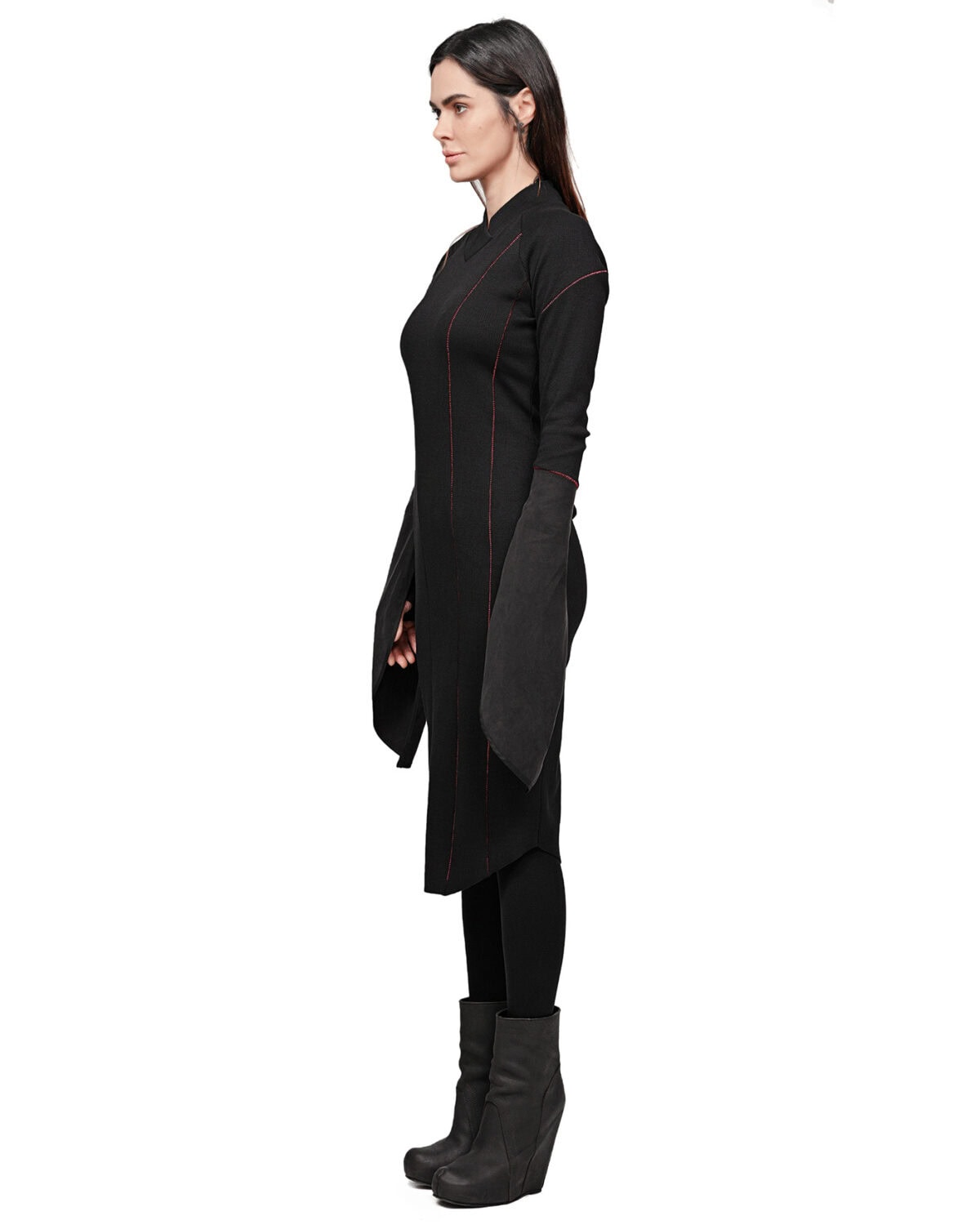 Rib Knit Lilium Turtleneck Dress