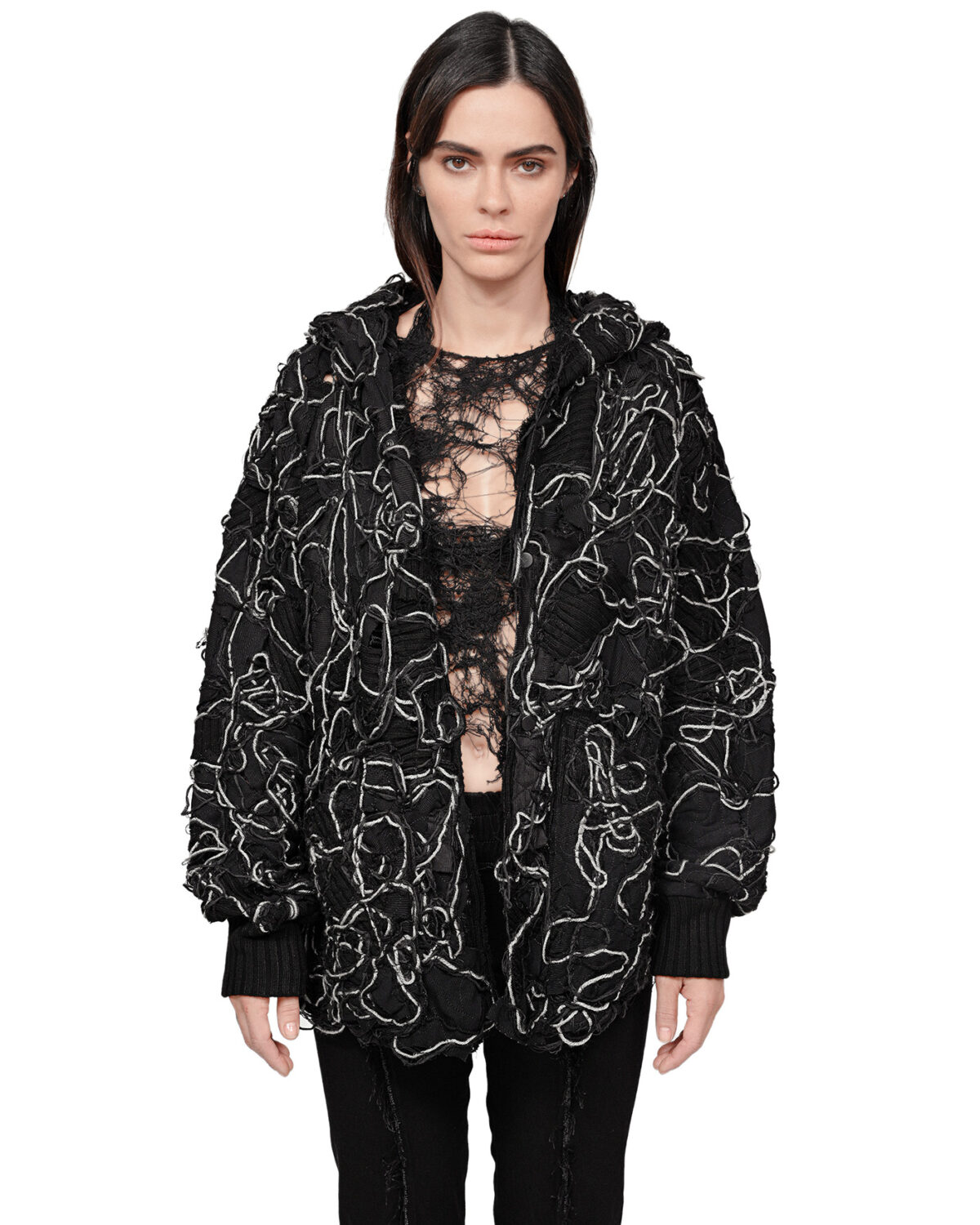 Fiber Bond Ashes Hooded Cardigan