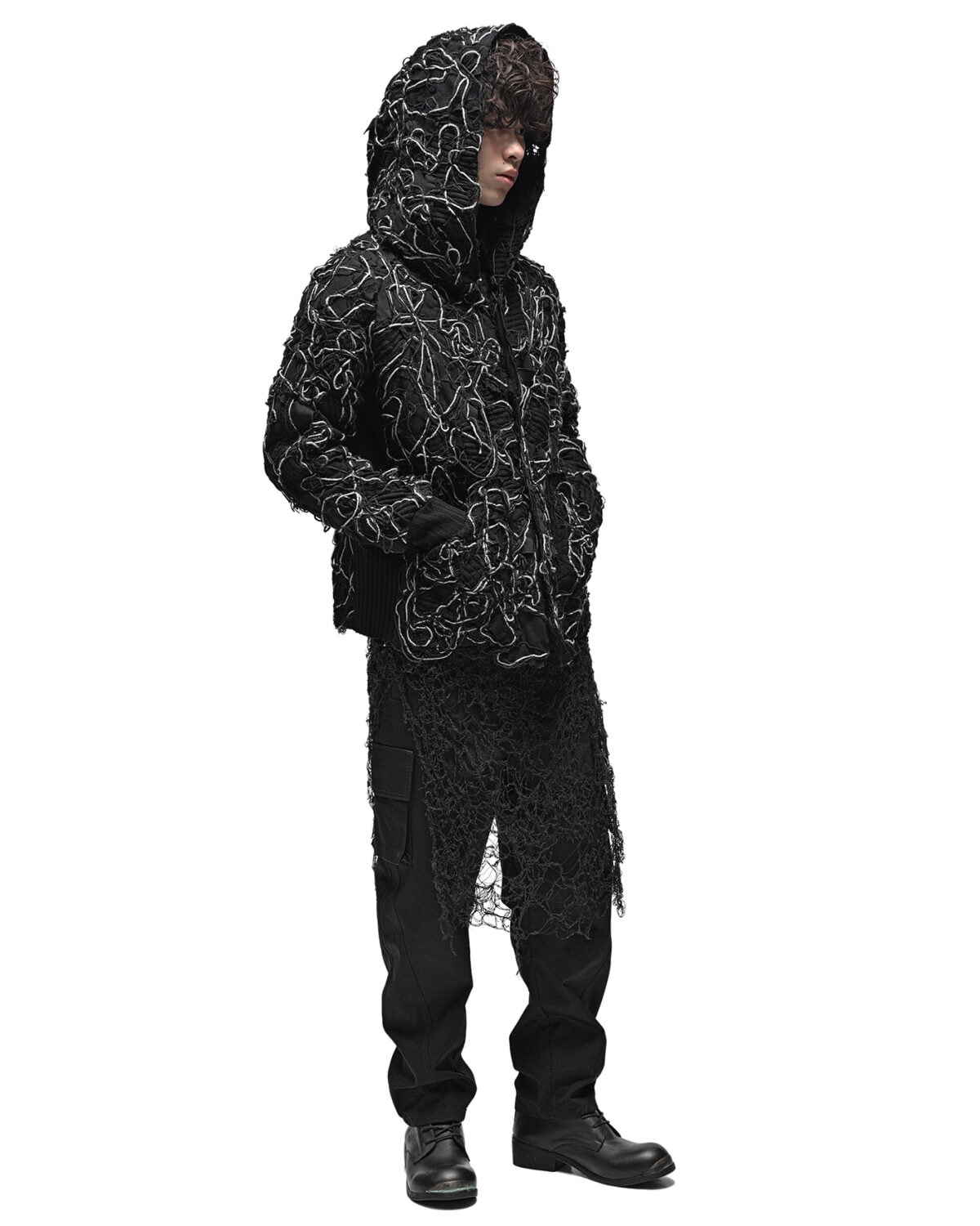 Fiber Bond Ashes Hooded Cardigan