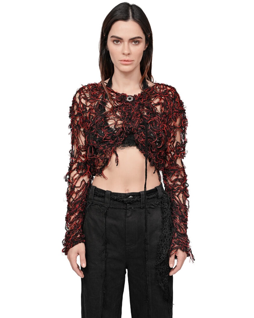 Fiber Bond Magma Crop Sweater