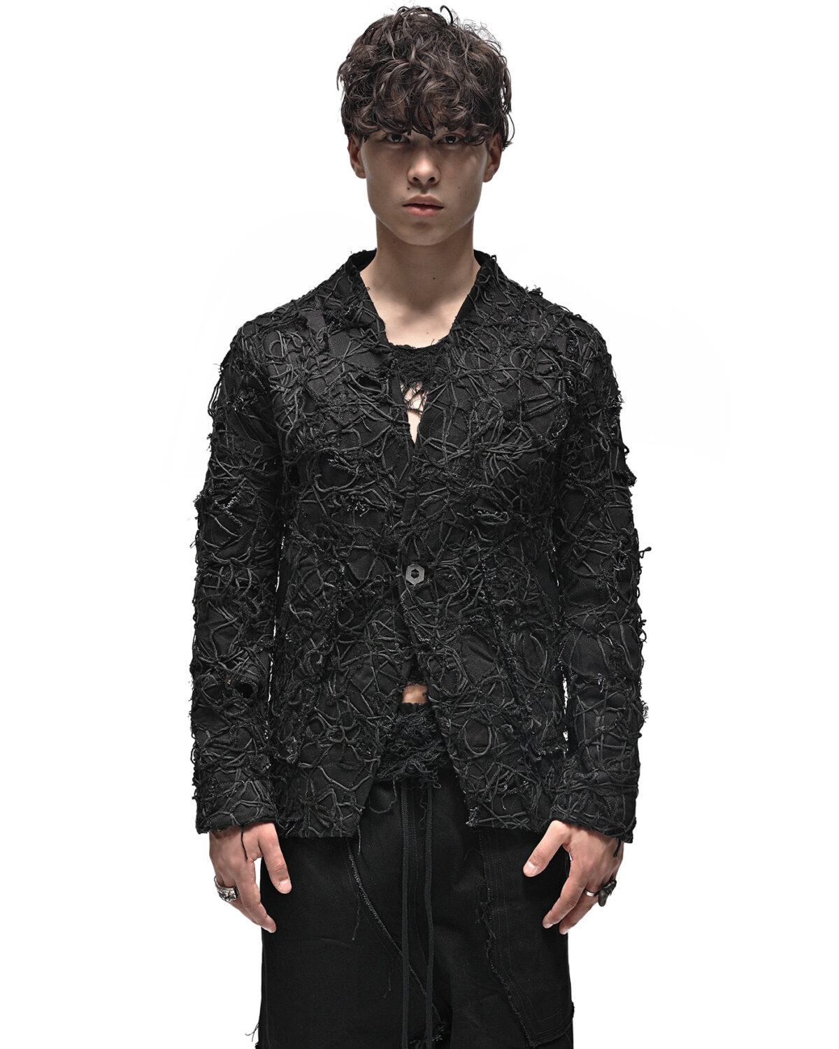 Fiber Bond Patchwork Denim Blazer