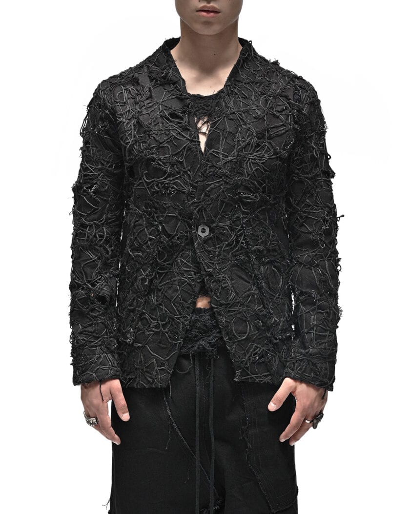 Fiber Bond Patchwork Denim Blazer