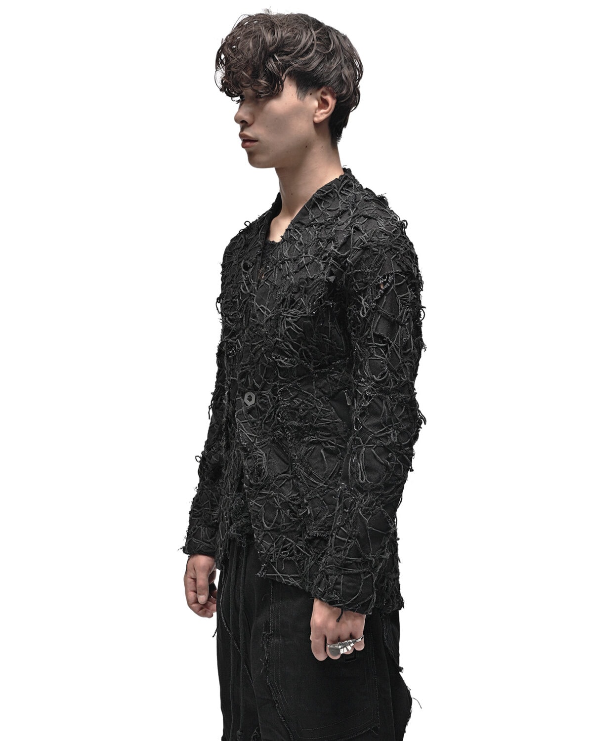 Fiber Bond Patchwork Denim Blazer