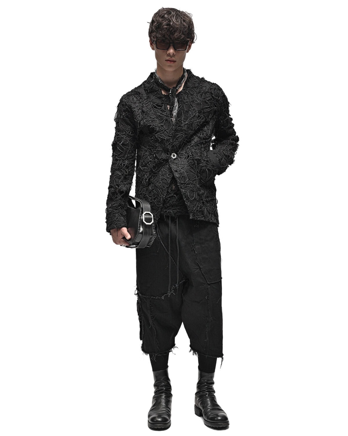 Fiber Bond Patchwork Denim Blazer