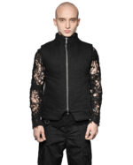 Linear Quilt Denim Puffer Vest