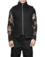 Linear Quilt Denim Puffer Vest