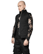 Linear Quilt Denim Puffer Vest