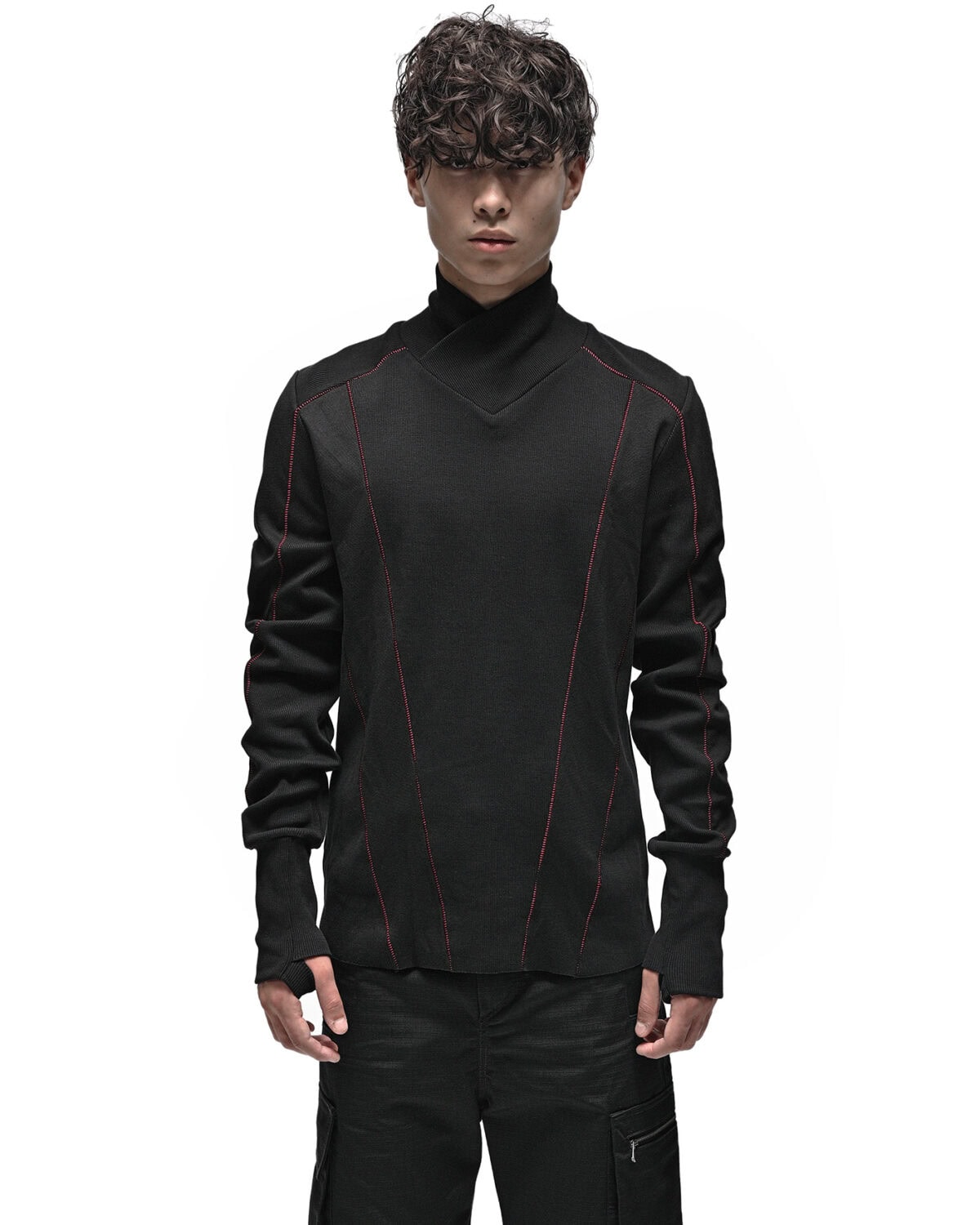 Rib Knit Construct Turtleneck