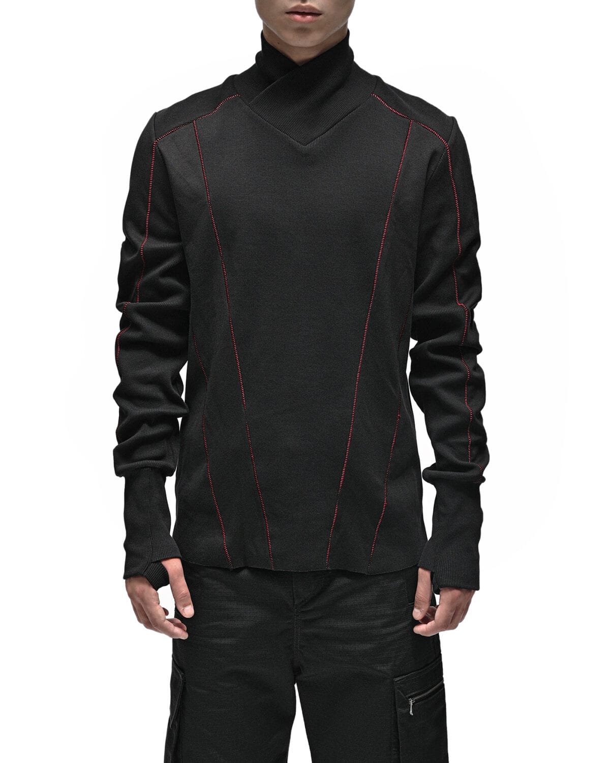 Rib Knit Construct Turtleneck