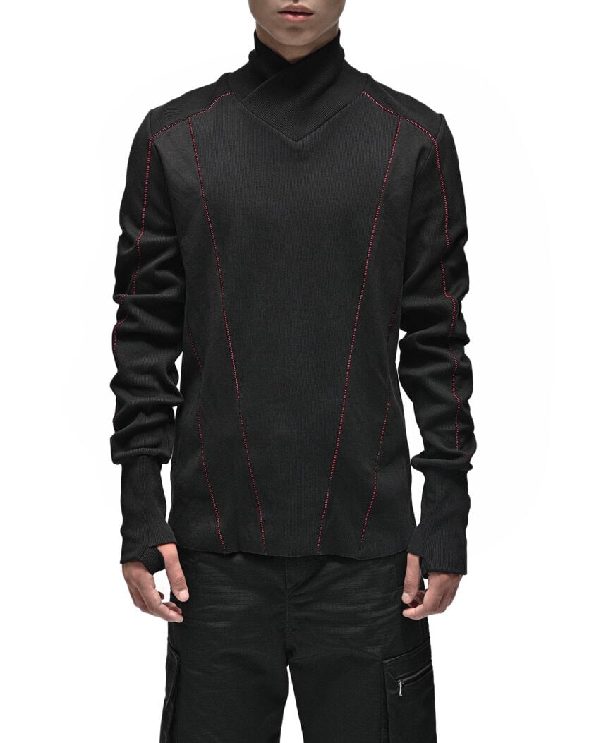 Rib Knit Construct Turtleneck