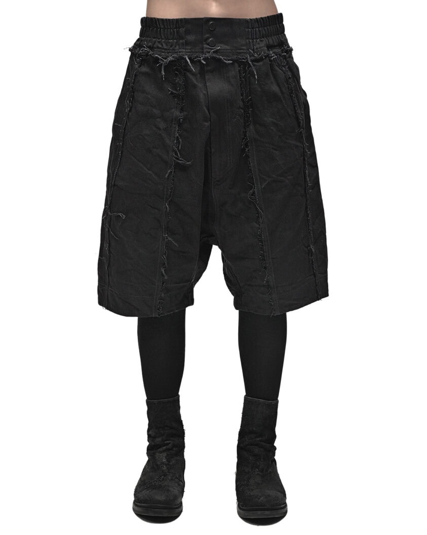 Multi-Cut Denim Washed Construct Shorts
