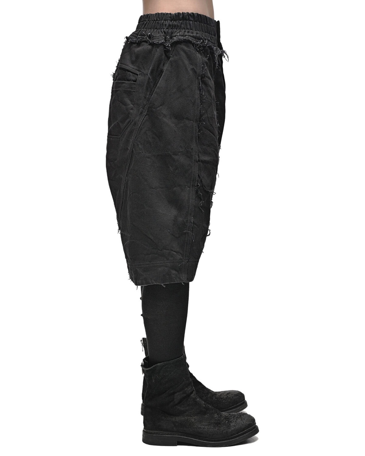 Multi-Cut Denim Washed Construct Shorts