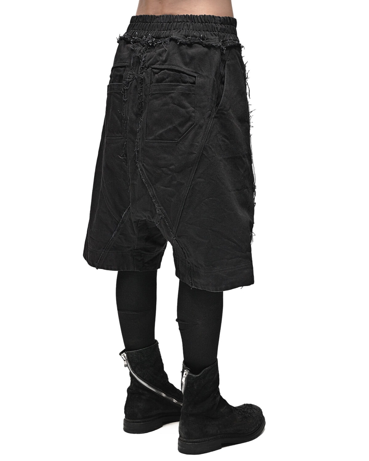 Multi-Cut Denim Washed Construct Shorts