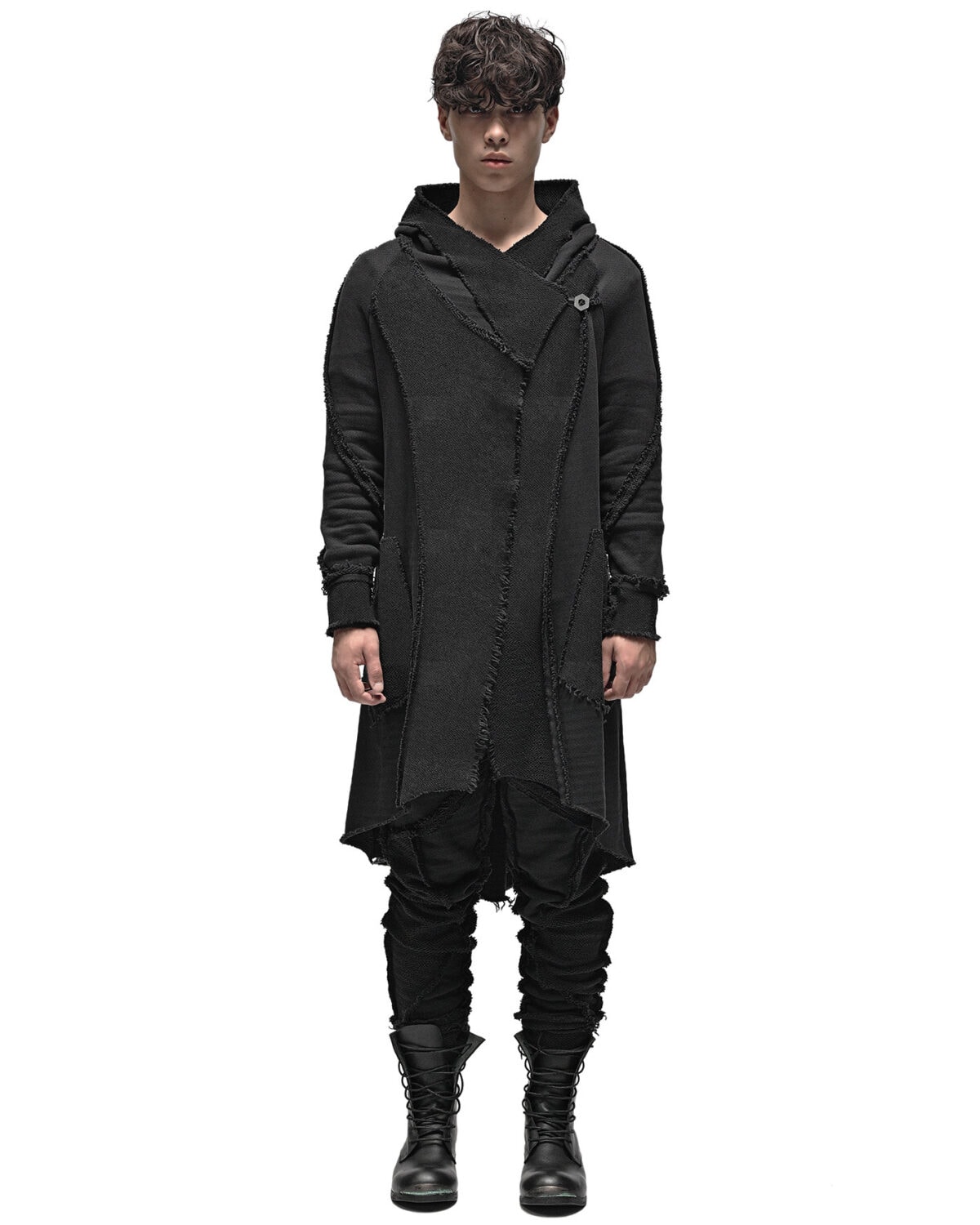 Reverse Edge Hood Buckle Cardigan