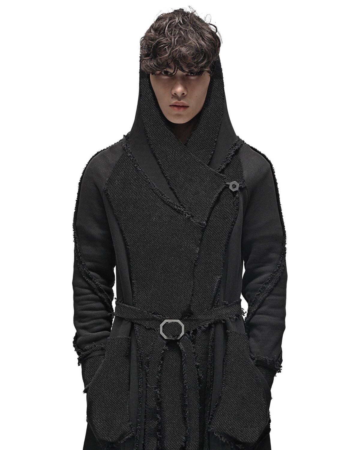 Reverse Edge Hood Buckle Cardigan