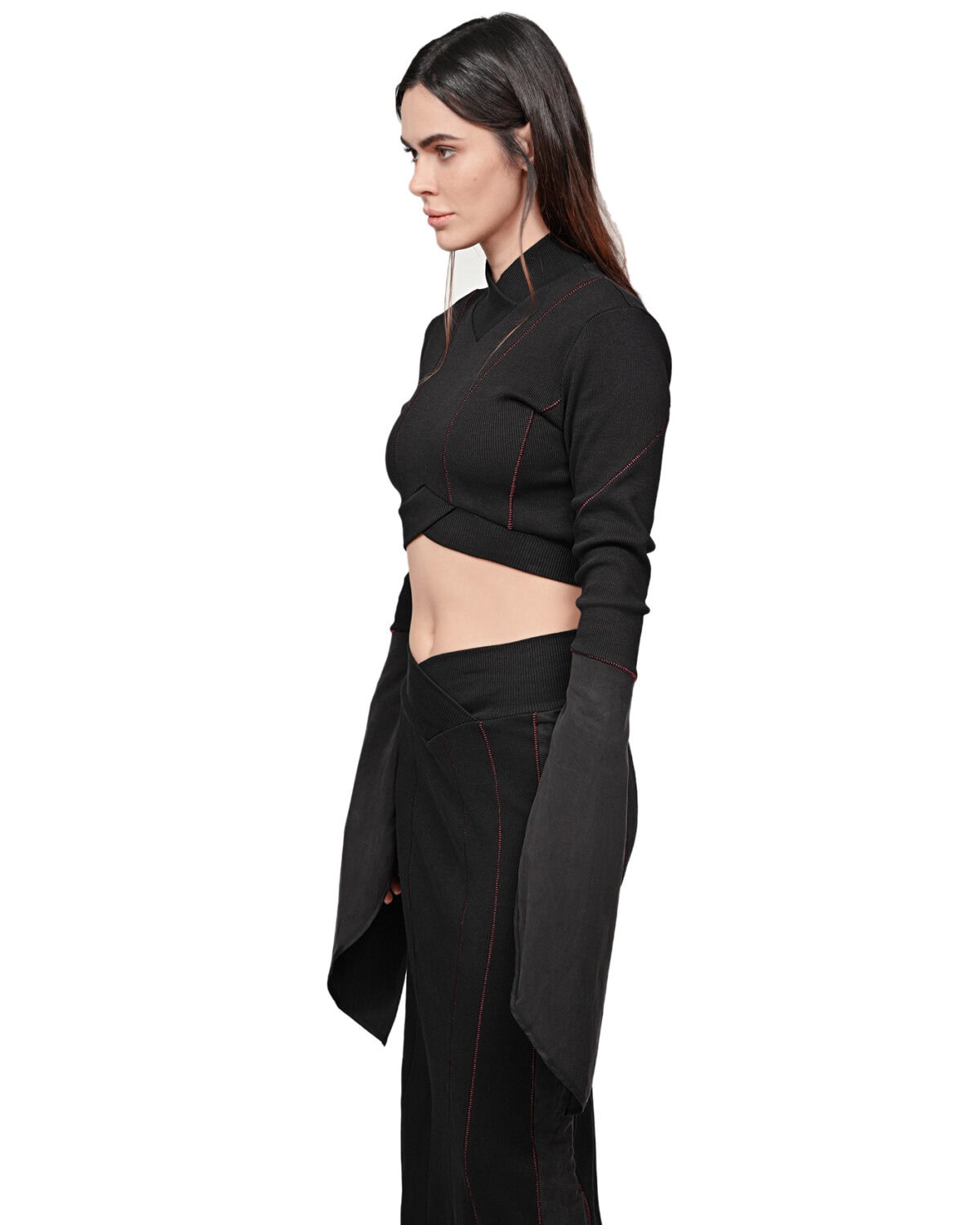 Rib Knit Lilium Layers Crop Top