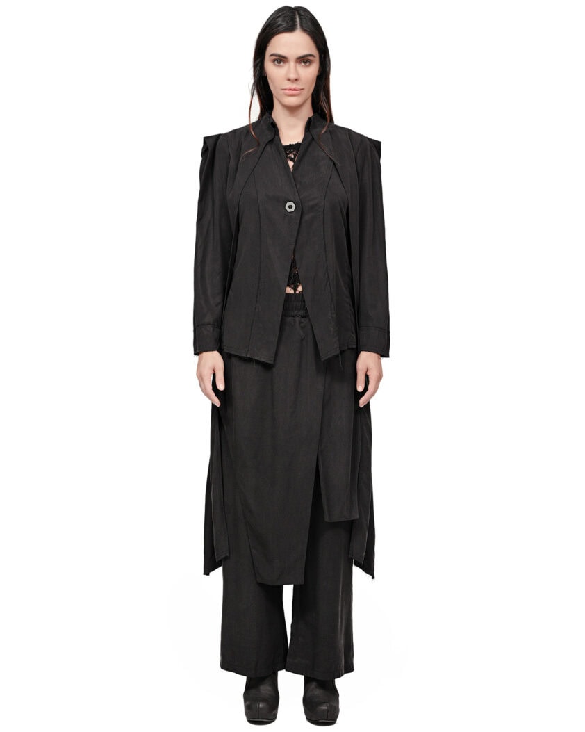 Soft Layers Asymmetry Skirt Pants