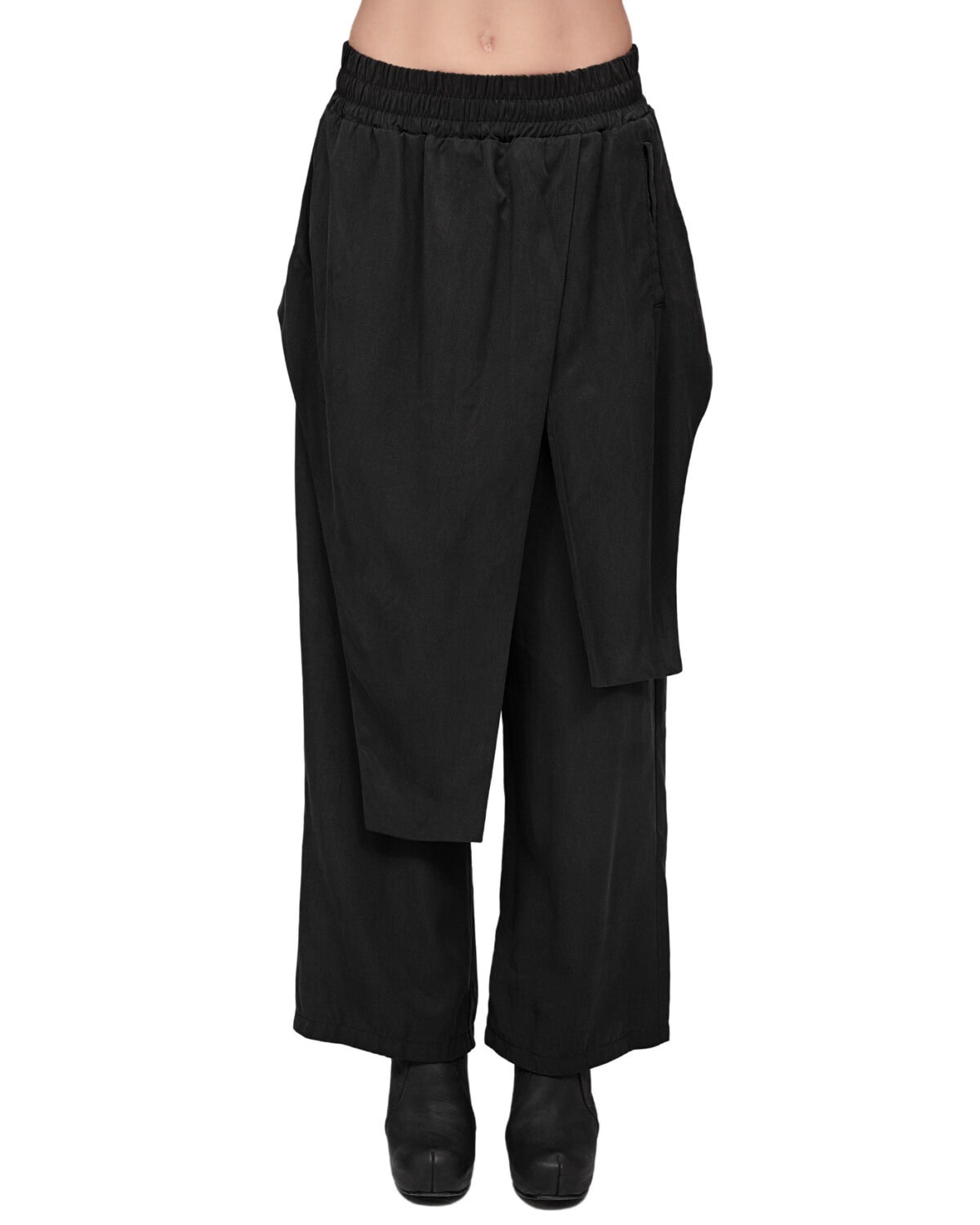 Soft Layers Asymmetry Skirt Pants