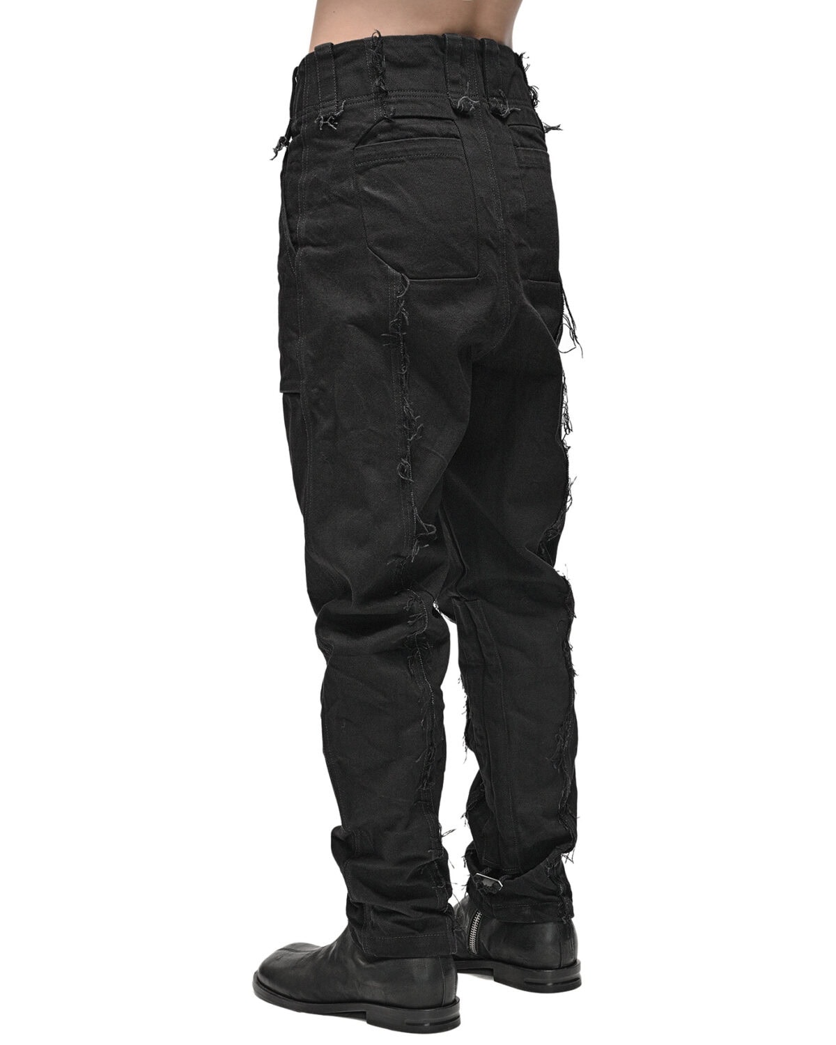 Tapered Denim Wash Construct Pants